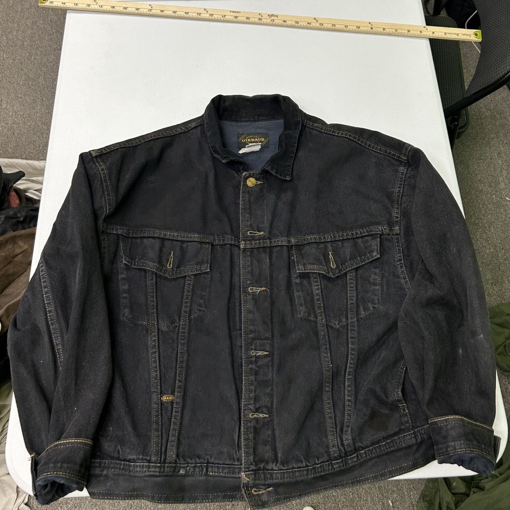 Marithe Francois Girbaud Denim Jacket Mens M Black Vintage Corduroy Collar